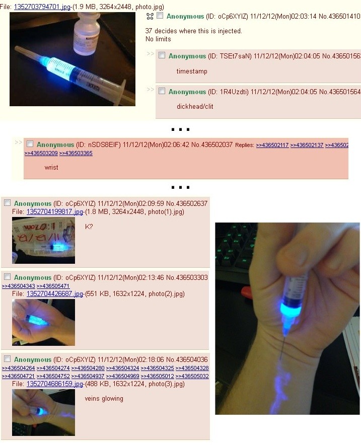 Injecting on sale glow stick